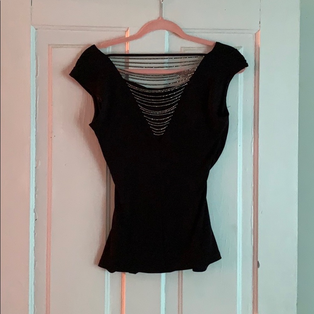 Black IZ Byer sparkle dress shirt